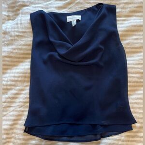 Vanessa Bruno Blue Cowl Neck Sleeveless Blouse